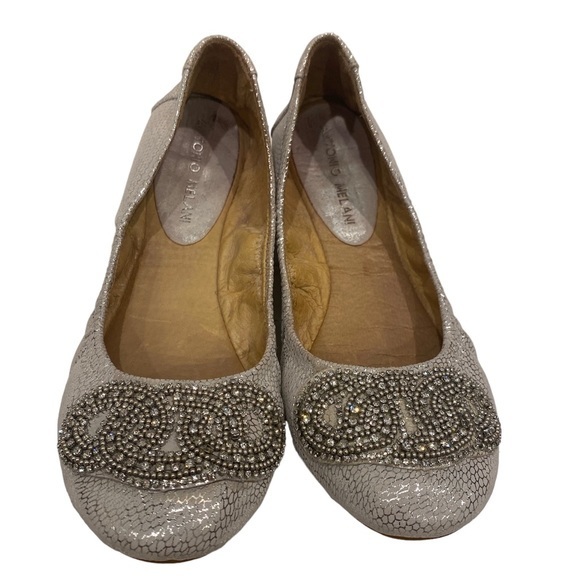ANTONIO MELANI Shoes Antonio Melani Silver Shiny Beaded Gem Wedding